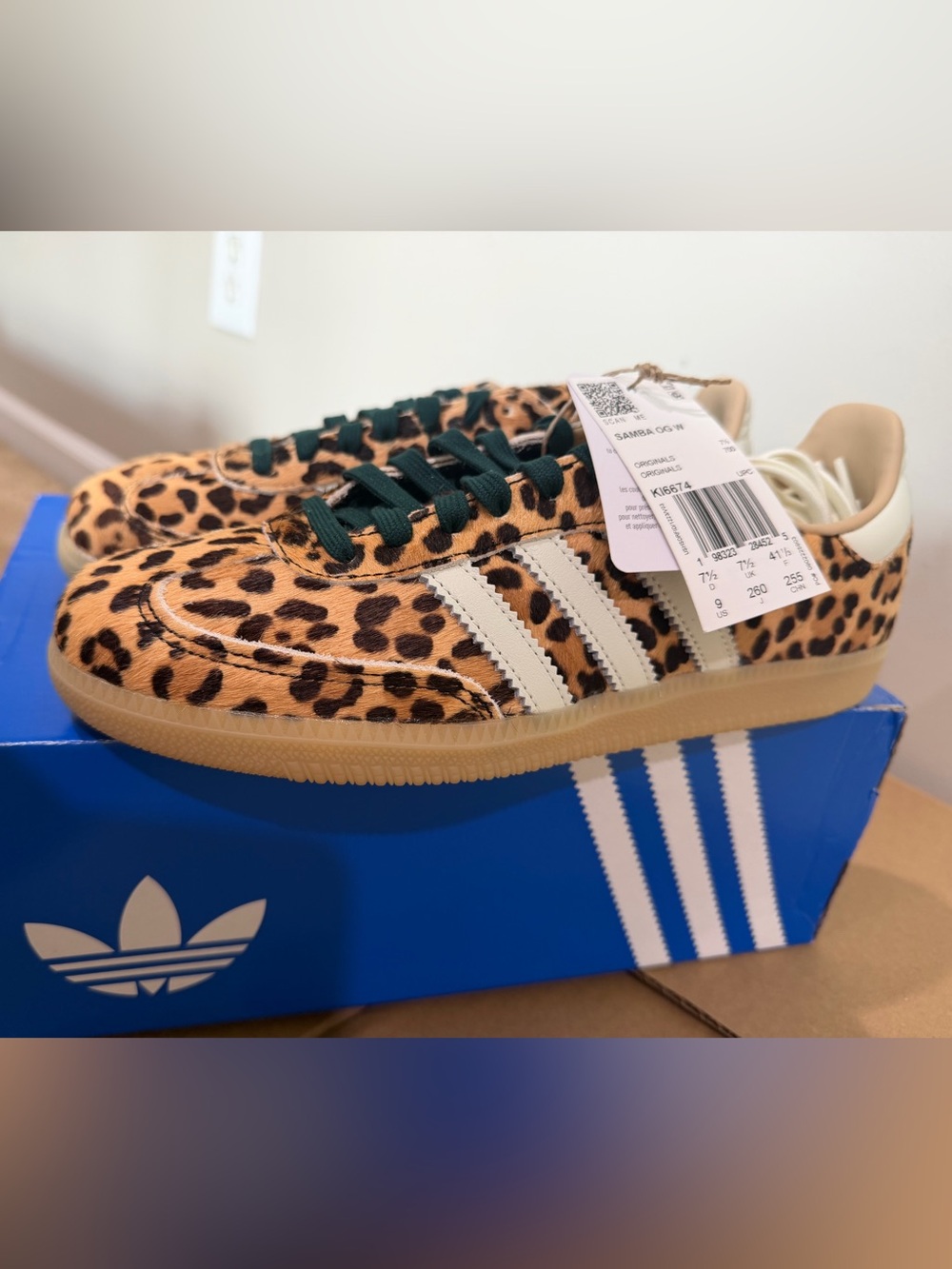 adidas Samba OG W Leopard Print Size 9 NIB Brand New - Picture 2 of 5